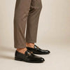 LE TORO Classic Black Reptile Pattern Luxury Loafers