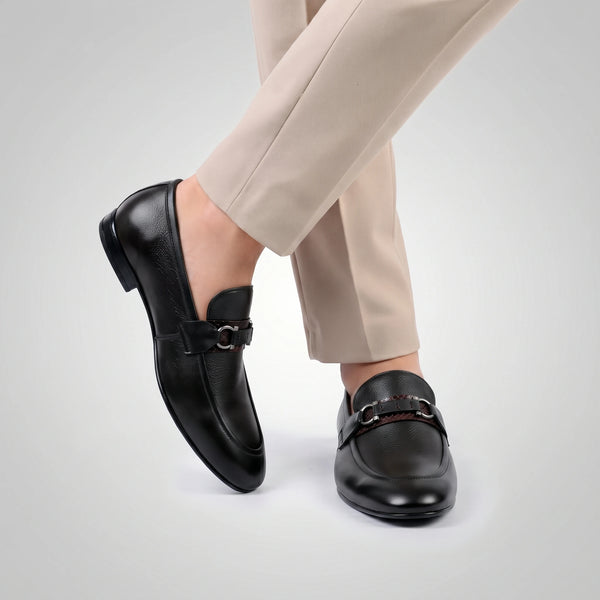 LE TORO Classic Black Men's Formal Loafers