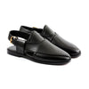 LE TORO Men's Premium Black Brogue Leather Peshawari Sandals