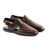 LE TORO Men's Premium Brown Textured Leather Peshawari Sandals