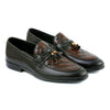 LE TORO Men's Stylish Two-Tone Leather Slip-On Tassel Shoes