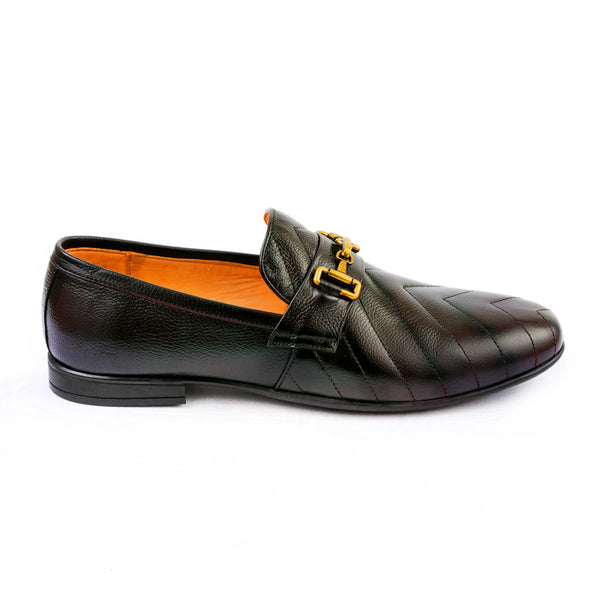 LE TORO Classic Brown Designer Luxury Loafers with Metal Buckle