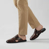 LE TORO Traditional Brown Handcrafted Leather Ethnic Slides