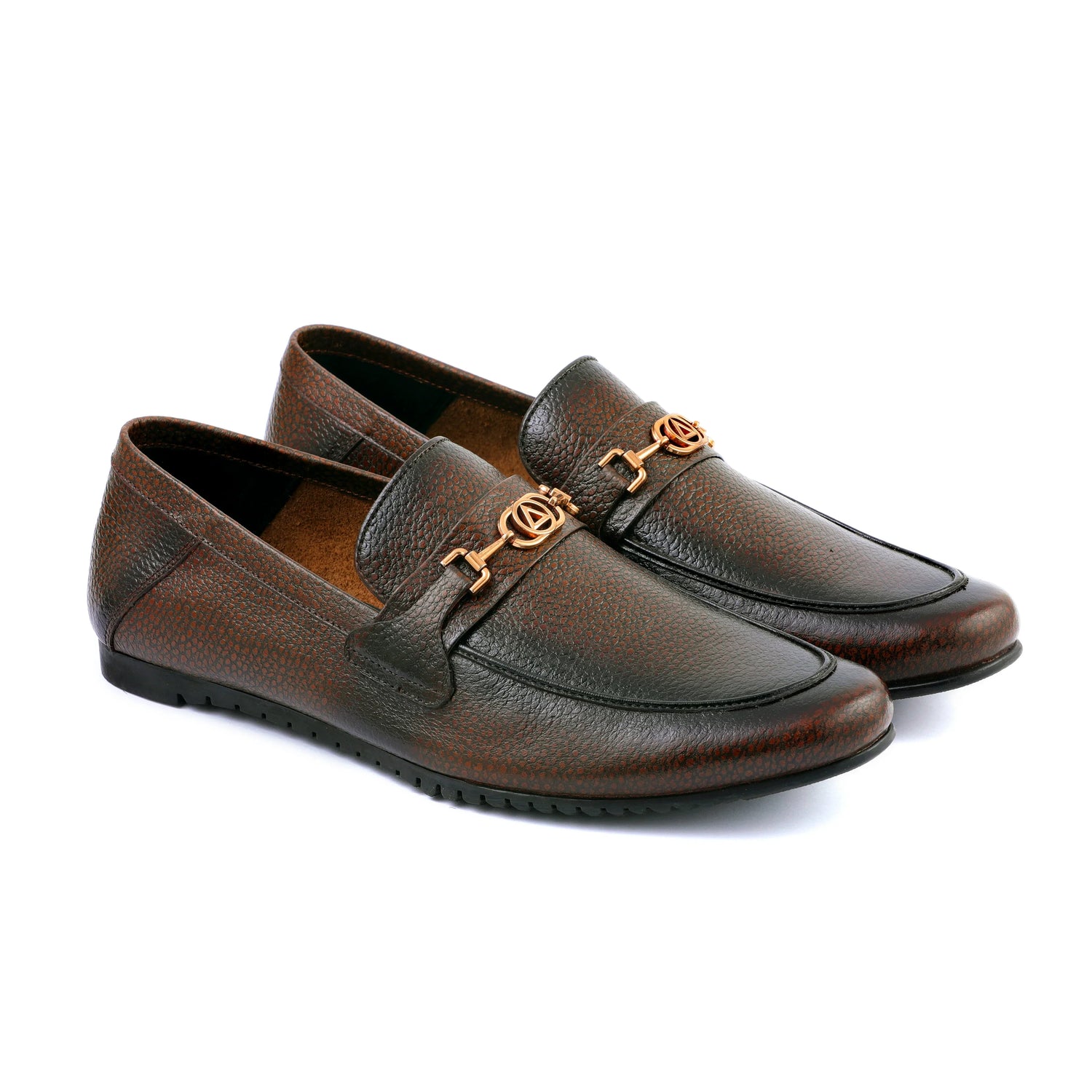 Premium Cow Leather Loafers with Metal Buckle &amp; Rubber Sole – LE TORO Shoes