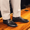 LE TORO Luxury Black Leather Shoeswith Gold Buckle for Men