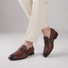 LE TORO Premium Brown Leather Penny Loafers for Men