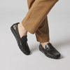 LE TORO Men's Black Embossed Leather Moccasins