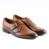 LE TORO Formal Tan Leather Shoes with Buckle