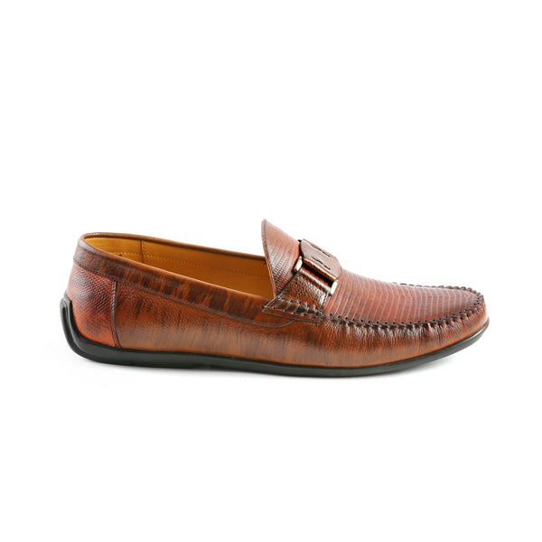 LE TOROPremium Brown Texture Moccasins