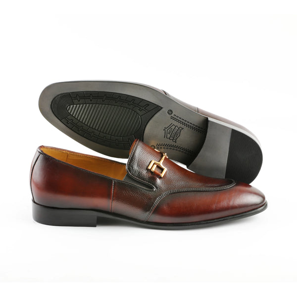 LE TORO Classic BrownLuxury Loafers with Metal Accent