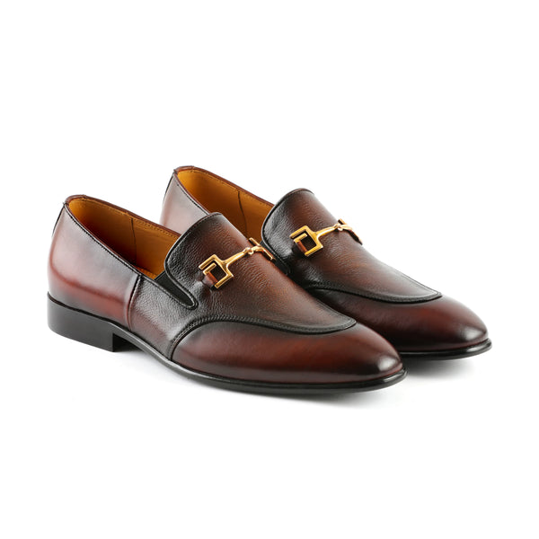 LE TORO Classic BrownLuxury Loafers with Metal Accent