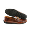 LE TORO Classic Tan Metal Buckle Leather Moccasins