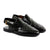 LE TORO Modern Black Geometric Embossed Leather Peshawari Sandals