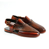 LE TORO Men's Luxury Intricate Weave Leather Peshawari Chappal