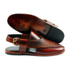 LE TORO Men's Luxury Intricate Weave Leather Peshawari Chappal