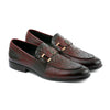 LE TOROClassic Maroon Leather Luxury Loafers with Buckle