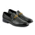 LE TORO Luxury Black Leather Shoeswith Gold Buckle for Men