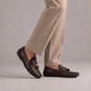 LE TORO Classic Wine Maroon Tassel Leather Moccasins